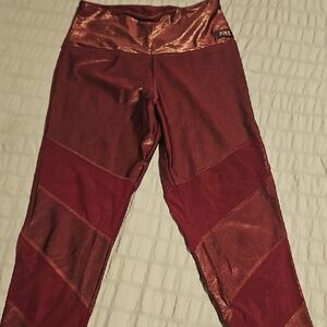 PINK Victoria's Secret Metallic Red Leggings
